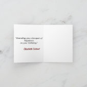 Gepersonaliseerde Happy Birthday Fotonaam Quotes Kaart (Binnen)