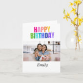 Gepersonaliseerde Happy Birthday Fotonaam Quotes Kaart (Gele Bloem)