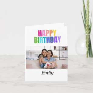Gepersonaliseerde Happy Birthday Fotonaam Quotes Kaart