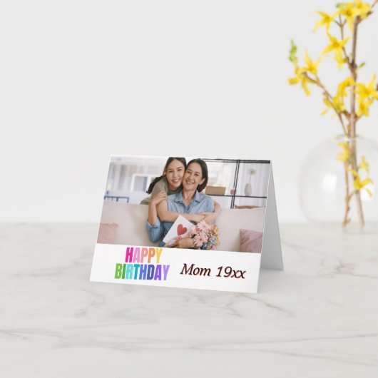Gepersonaliseerde Happy Birthday Fotonaam Quotes Kaart (Gele Bloem)