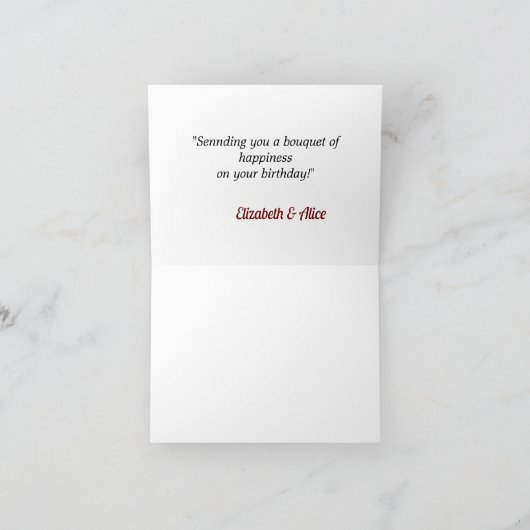 Gepersonaliseerde Happy Birthday Fotonaam Quotes Kaart (Binnen)