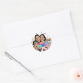 Gepersonaliseerde Happy Birthday Fotonaam Quotes Ronde Sticker (Envelop)