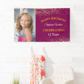Gepersonaliseerde Happy Birthday Fotoviering Spandoek (Insitu)