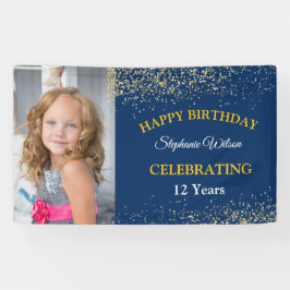 Gepersonaliseerde Happy Birthday Fotoviering Spandoek