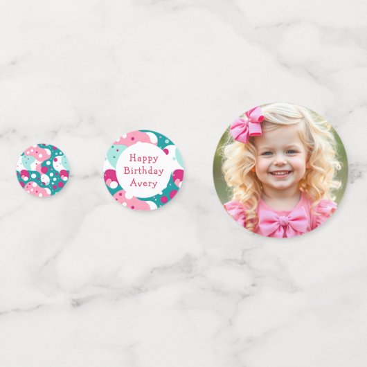 Gepersonaliseerde Happy Birthday Frog Thema Confetti (Achterkanten)