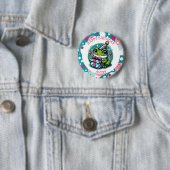 Gepersonaliseerde Happy Birthday Frog Thema Ronde Button 5,7 Cm (In situ)