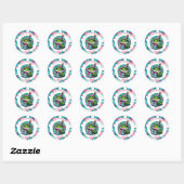 Gepersonaliseerde Happy Birthday Frog Thema Ronde Sticker (Vel)