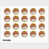 Gepersonaliseerde HAPPY BIRTHDAY Fun Modern Ronde Sticker (Vel)