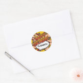 Gepersonaliseerde HAPPY BIRTHDAY Fun Modern Ronde Sticker (Envelop)