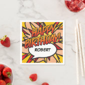 Gepersonaliseerde HAPPY BIRTHDAY Fun Speech Bubble Servet (Insitu)