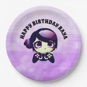 Gepersonaliseerde Happy Birthday Gaming thema Paar Papieren Bordje