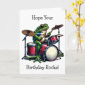Gepersonaliseerde Happy Birthday Gitaar Spelen Dru Kaart (Gele Bloem)