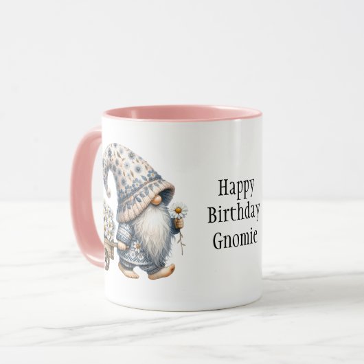 Gepersonaliseerde Happy Birthday Gnomen Gift Haar  Mok (Voorkant links)