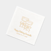 Gepersonaliseerde Happy Birthday Gold Cocktail ser Folie Servetten (Links)