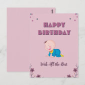 Gepersonaliseerde Happy Birthday Kaart met foto (Voorkant / Achterkant)