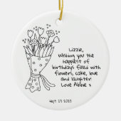 Gepersonaliseerde Happy Birthday Keepsake Keramisch Ornament (Voorkant)