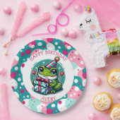 Gepersonaliseerde Happy Birthday | kikkerthema Papieren Bordje (Feest)