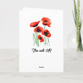 Gepersonaliseerde Happy Birthday Mam  Poppies Kaart (Achterkant)