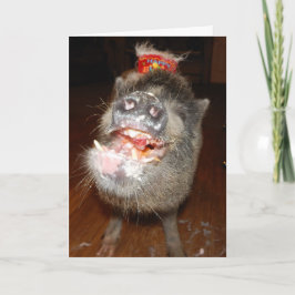 Gepersonaliseerde Happy Birthday Mini Pig Kaart