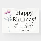 Gepersonaliseerde Happy Birthday Party Banner voor (Horizontaal)