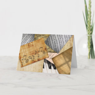 Gepersonaliseerde Happy Birthday  pianomuziek Kaart