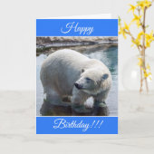 Gepersonaliseerde Happy Birthday Polar Beer Kaart (Gele Bloem)