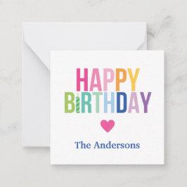 Gepersonaliseerde Happy Birthday Rainbow Enclosure Notitiekaartje