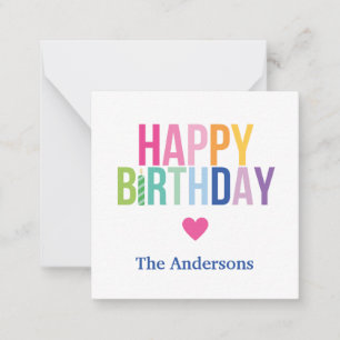 Gepersonaliseerde Happy Birthday Rainbow Enclosure Notitiekaartje