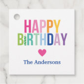 Gepersonaliseerde Happy Birthday Rainbow Gift Labe Bedankjes Labels (Voorkant)