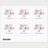 Gepersonaliseerde Happy Birthday Regenboog Sticker (Vel)