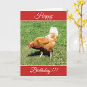Gepersonaliseerde Happy Birthday Rooster Kaart (Gele Bloem)