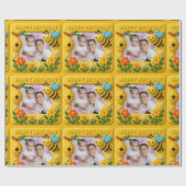 Gepersonaliseerde Happy Birthday Schattigee bijen Cadeaupapier (Vlak)
