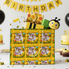 Gepersonaliseerde Happy Birthday Schattigee bijen Groot Cadeauzakje