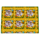 Gepersonaliseerde Happy Birthday Schattigee bijen Groot Cadeauzakje (Voorkant)