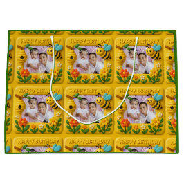 Gepersonaliseerde Happy Birthday Schattigee bijen Groot Cadeauzakje
