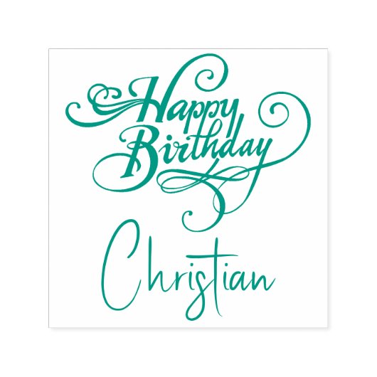 Gepersonaliseerde Happy Birthday Self-Inking Stamp Zelfinktende Stempel (Design)