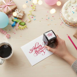 Gepersonaliseerde Happy Birthday Self-Inking Stamp Zelfinktende Stempel