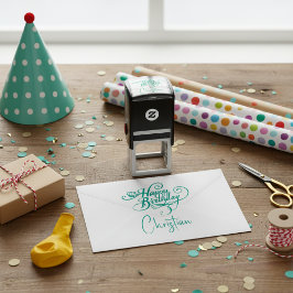 Gepersonaliseerde Happy Birthday Self-Inking Stamp Zelfinktende Stempel