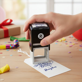 Gepersonaliseerde Happy Birthday Self-Inking Stamp Zelfinktende Stempel