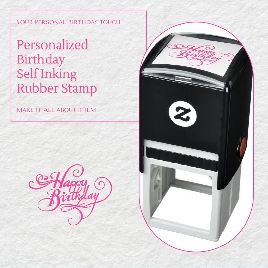Gepersonaliseerde Happy Birthday Self-Inking Stamp Zelfinktende Stempel
