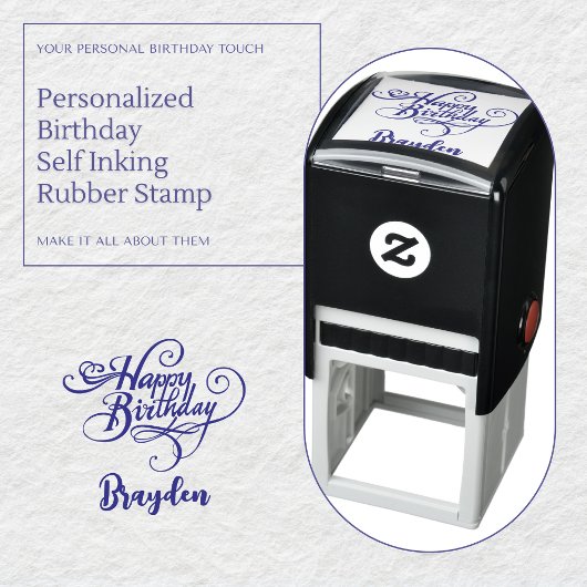 Gepersonaliseerde Happy Birthday Self-Inking Stamp Zelfinktende Stempel