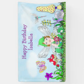 Gepersonaliseerde Happy Birthday Sprookjesthema Spandoek (Verticaal)