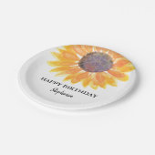 Gepersonaliseerde Happy Birthday Sunflower Paper B Papieren Bordje (Gekanteld)