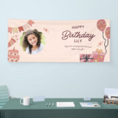 Gepersonaliseerde Happy Birthday Vinyl Banner (Beurs)