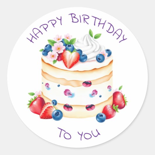 Gepersonaliseerde Happy Birthday voor jou Ronde Sticker (Voorkant)