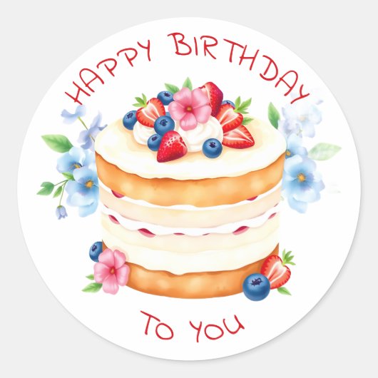 Gepersonaliseerde Happy Birthday voor jou Ronde Sticker (Voorkant)