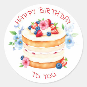 Gepersonaliseerde Happy Birthday voor jou Ronde Sticker