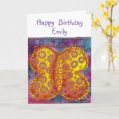 Gepersonaliseerde Happy Butterfly Verjaardag Kaart (Gele Bloem)