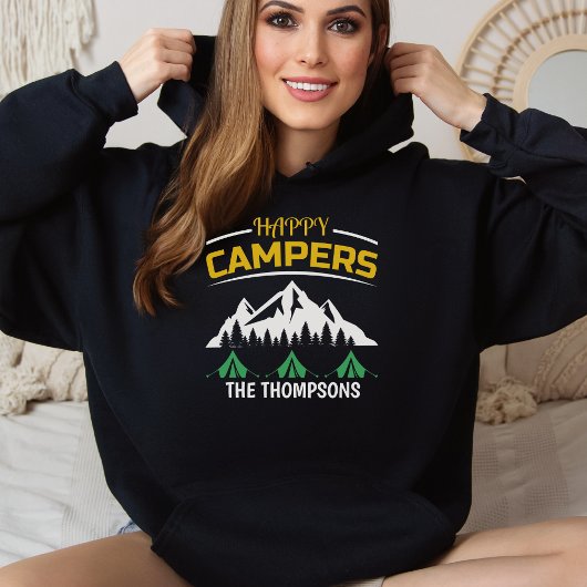 Gepersonaliseerde Happy Camper Hiking Hoodie