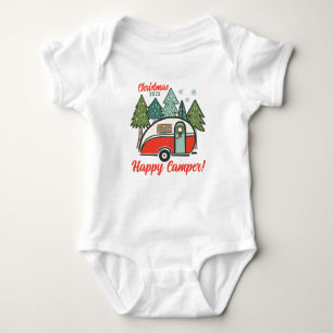 Gepersonaliseerde Happy Camper Kerstmis Romper